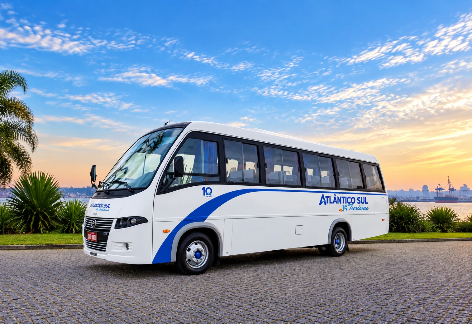 Micro-ônibus da Atlântico Sul Turismo para fretamento empresarial em Rio Grande RS